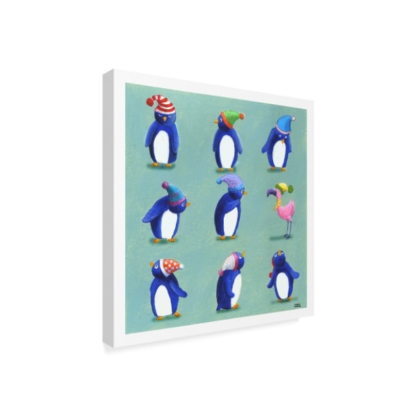 Louise Tate 'Penguins Pattern' Canvas Art,24x24